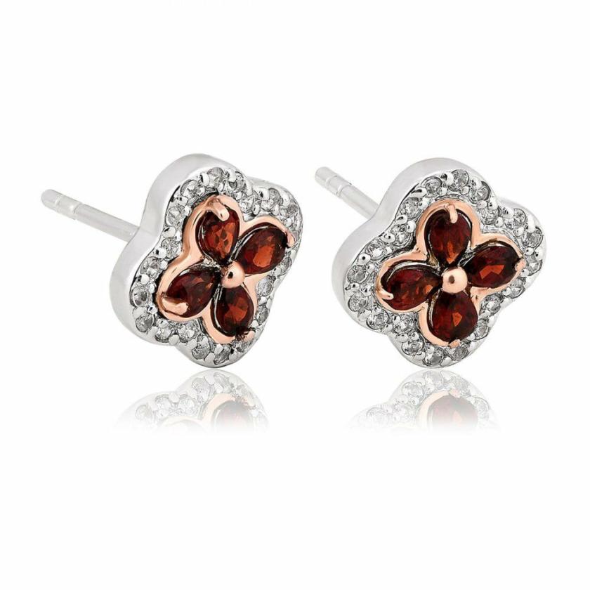 Earrings | Womens Tudor Court Garnet Earrings 9ct Rose Gold Earrings