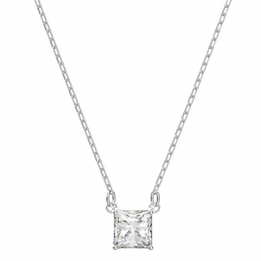 Necklaces & Pendants | Attract Square Cut Rhodium Plated Necklace Jewellery Type Necklaces & Pendants