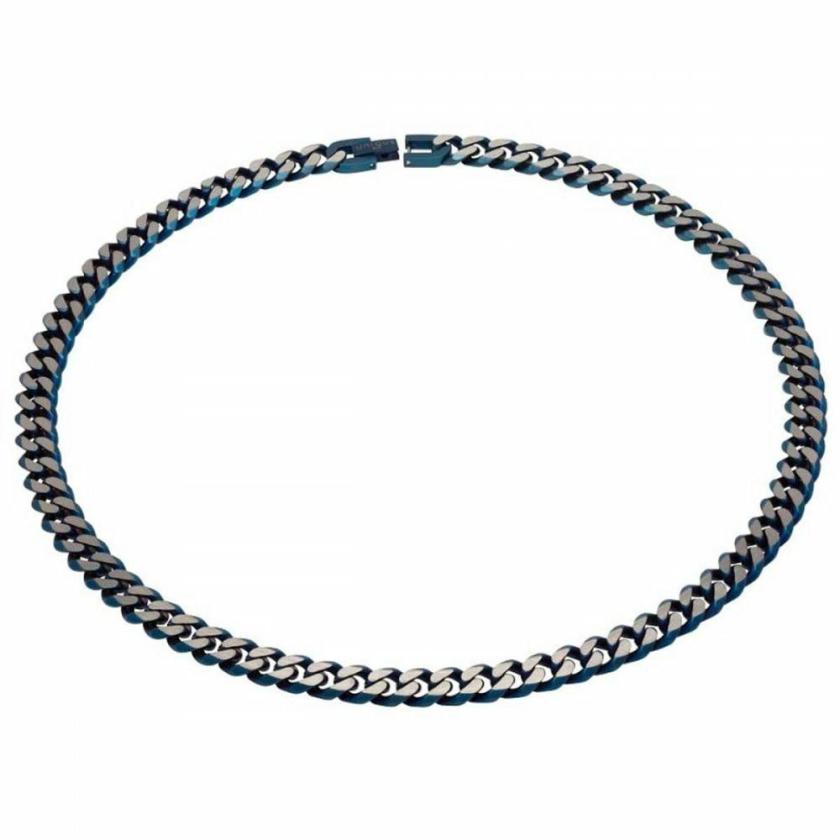 Necklaces & Pendants | Mens Blue IP Plated 8mm Stainless Steel Curb Link Necklace Jewellery Type Mens