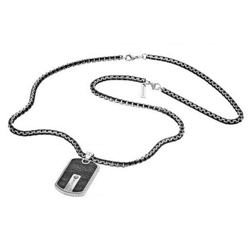 Necklaces & Pendants | Mens Gents Hybrid Stainless Steel Black Leather Logo Necklace Jewellery Type Mens