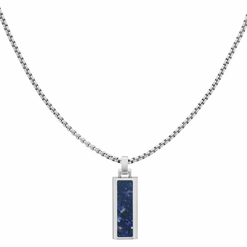 Necklaces & Pendants | Mens Semi-Precious Sodalite Stone Set Tag Necklace Jewellery Type Mens