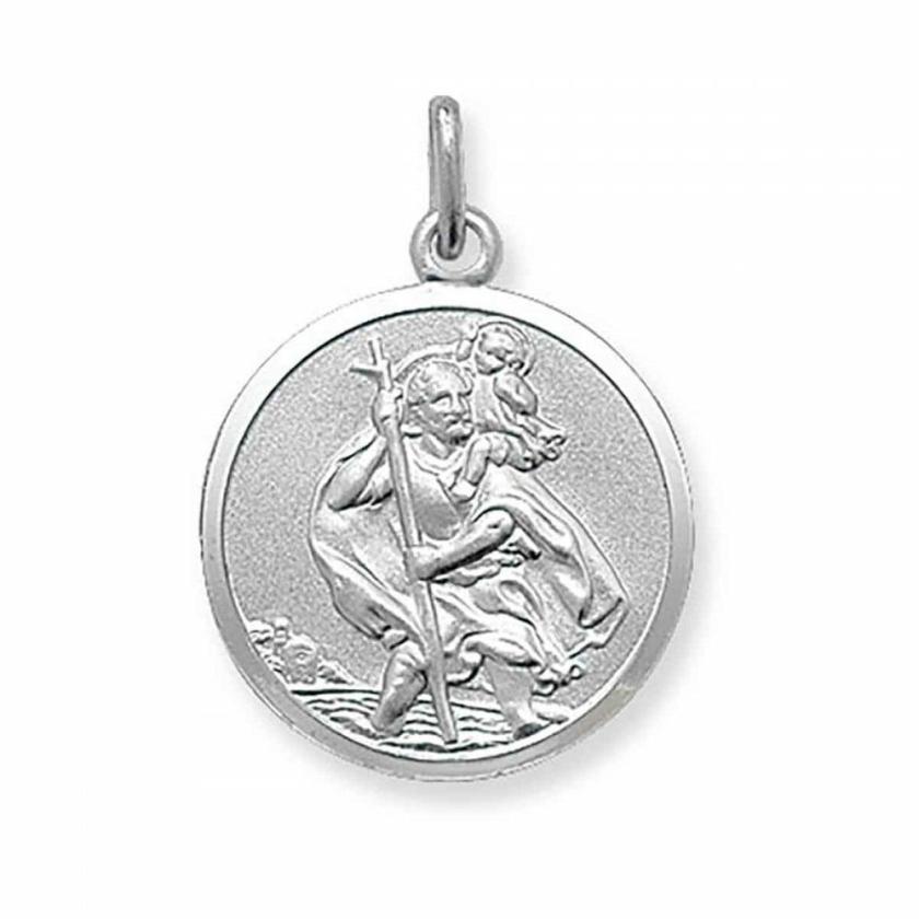 Necklaces & Pendants | Mens Silver Large (2cm) Round St Christopher Jewellery Type Mens