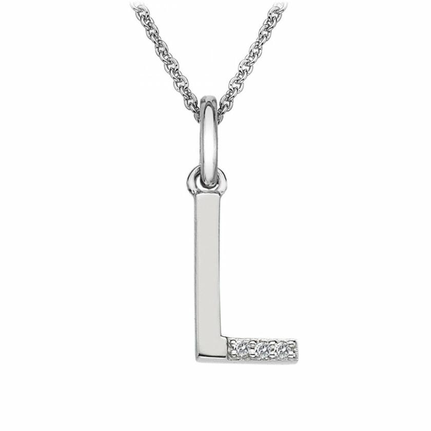 Necklaces & Pendants | Silver Letter ‘L’ Micro Pendant Diamond Jewellery Necklaces & Pendants