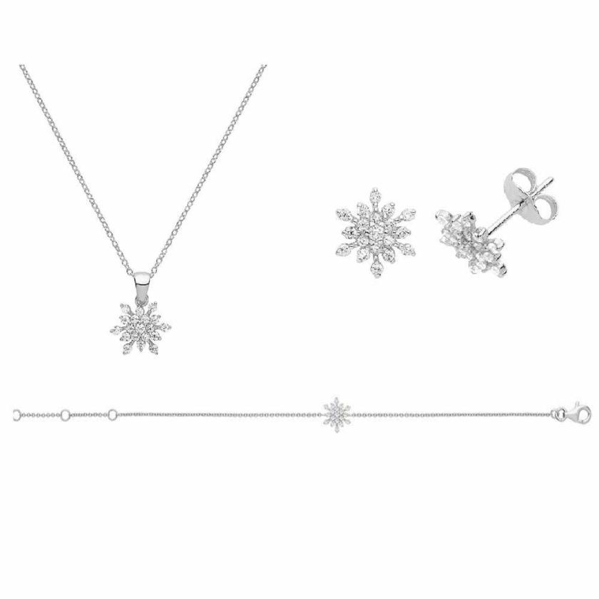 Necklaces & Pendants | Snowflake Necklace, Earring and Bracelet Gift Set Jewellery Type Necklaces & Pendants