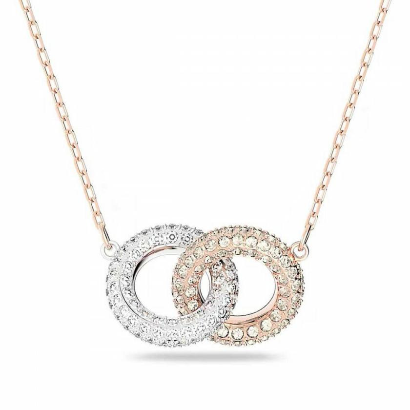 Necklaces & Pendants | Stone Intertwined Circles Rose Gold Toned Necklace Jewellery Type Necklaces & Pendants