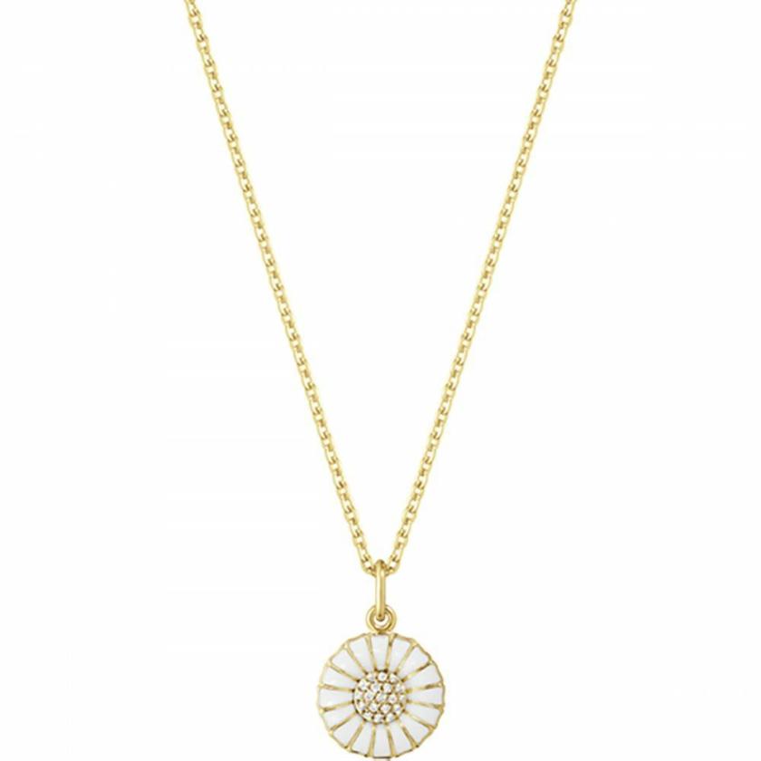 Necklaces & Pendants | Womens 18ct Gold Plated Diamond Daisy Necklace 18ct Yellow Gold Necklaces & Pendants