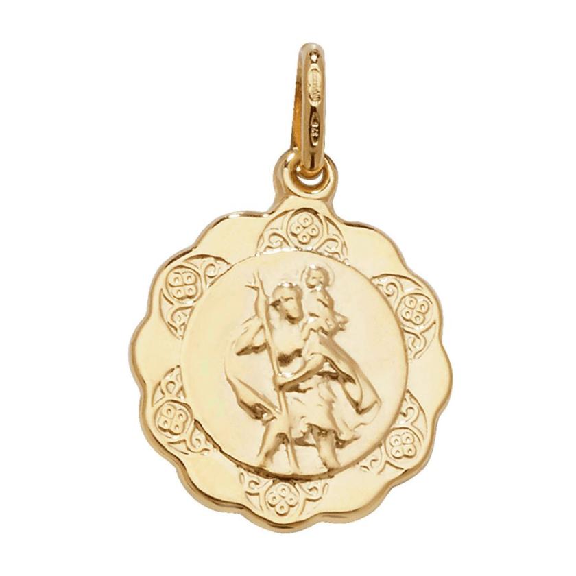 Necklaces & Pendants | Womens 9ct Gold (1.7cm) Hollow St Christopher Pendant 9ct Yellow Gold Necklaces & Pendants