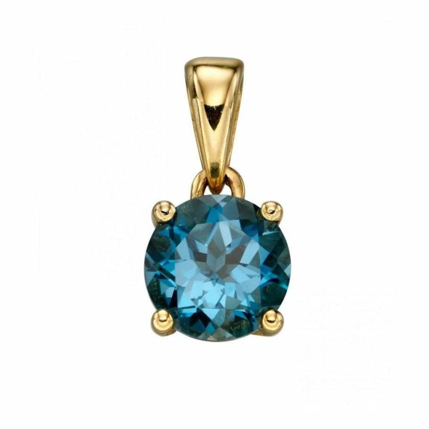 Necklaces & Pendants | Womens 9ct Gold December Birthstone Pendant – Blue Topaz 9ct Yellow Gold Necklaces & Pendants