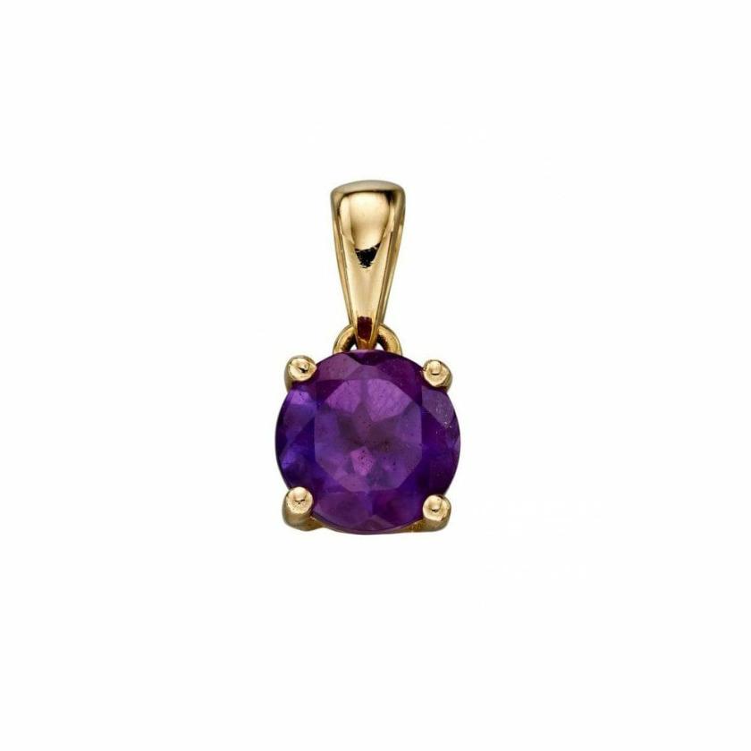 Necklaces & Pendants | Womens 9ct Gold February Birthstone Pendant – Amethyst 9ct Yellow Gold Necklaces & Pendants