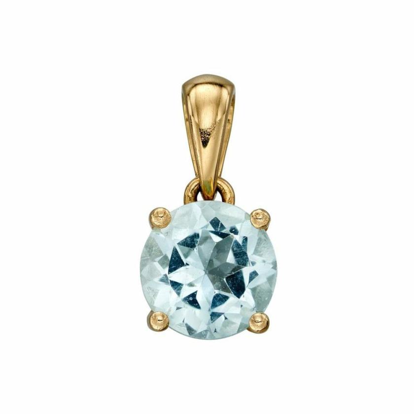 Necklaces & Pendants | Womens 9ct Gold March Birthstone Pendant – Aquamarine 9ct Yellow Gold Necklaces & Pendants