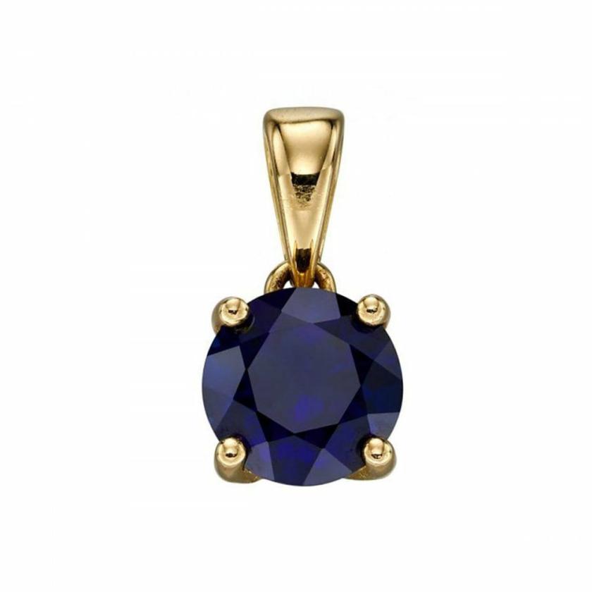 Necklaces & Pendants | Womens 9ct Gold September Birthstone Pendant – Created Sapphire 9ct Yellow Gold Necklaces & Pendants