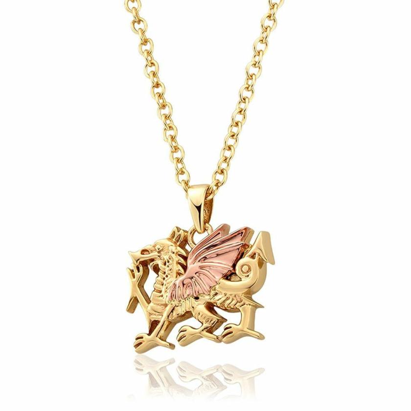 Necklaces & Pendants | Womens 9ct Gold Welsh Dragon Pendant 9ct Rose Gold Necklaces & Pendants