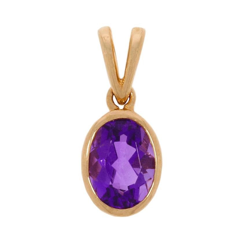 Necklaces & Pendants | Womens 9ct Rose Gold Oval Amethyst Pendant 9ct Rose Gold Necklaces & Pendants