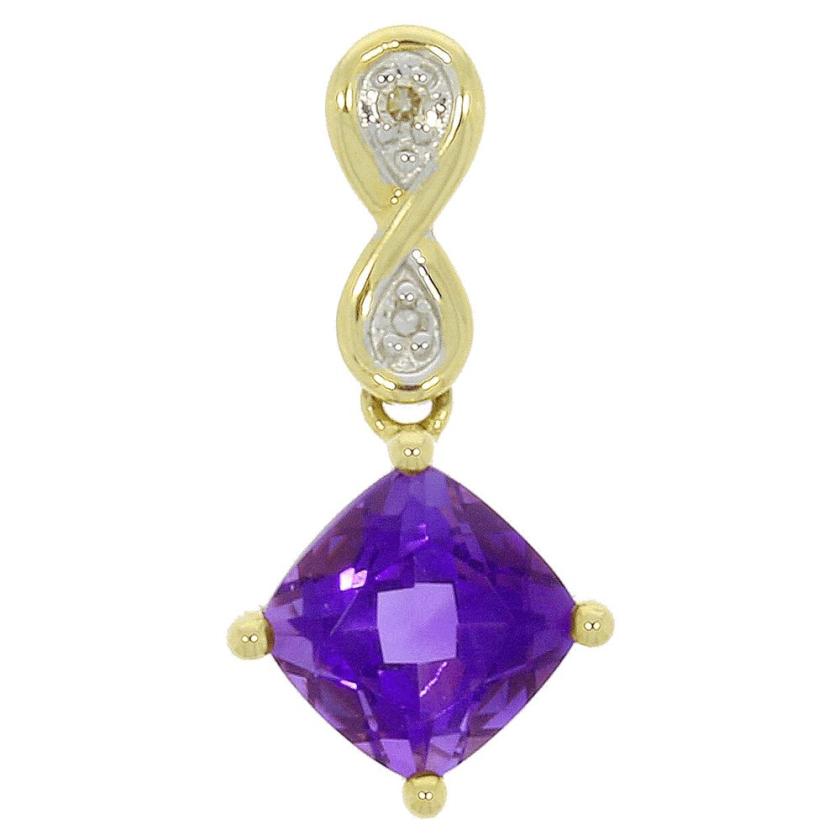 Necklaces & Pendants | Womens 9ct Yellow Gold Amethyst Drop Pendant 9ct Yellow Gold Necklaces & Pendants