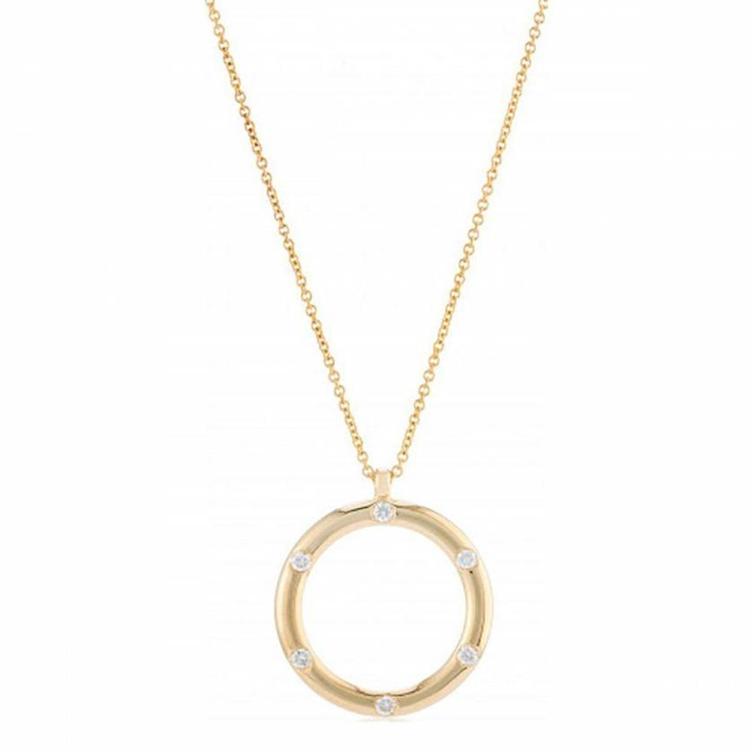 Necklaces & Pendants | Womens 9ct Yellow Gold Diamond Circle Necklace 9ct Yellow Gold Necklaces & Pendants