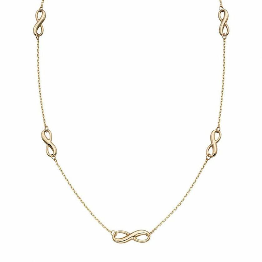 Necklaces & Pendants | Womens 9ct Yellow Gold Inifnity Station Necklace 9ct Yellow Gold Necklaces & Pendants