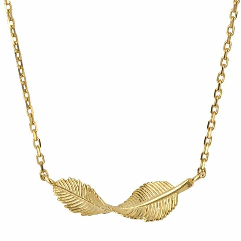 Necklaces & Pendants | Womens 9ct Yellow Gold Leaf Necklace 9ct Yellow Gold Necklaces & Pendants