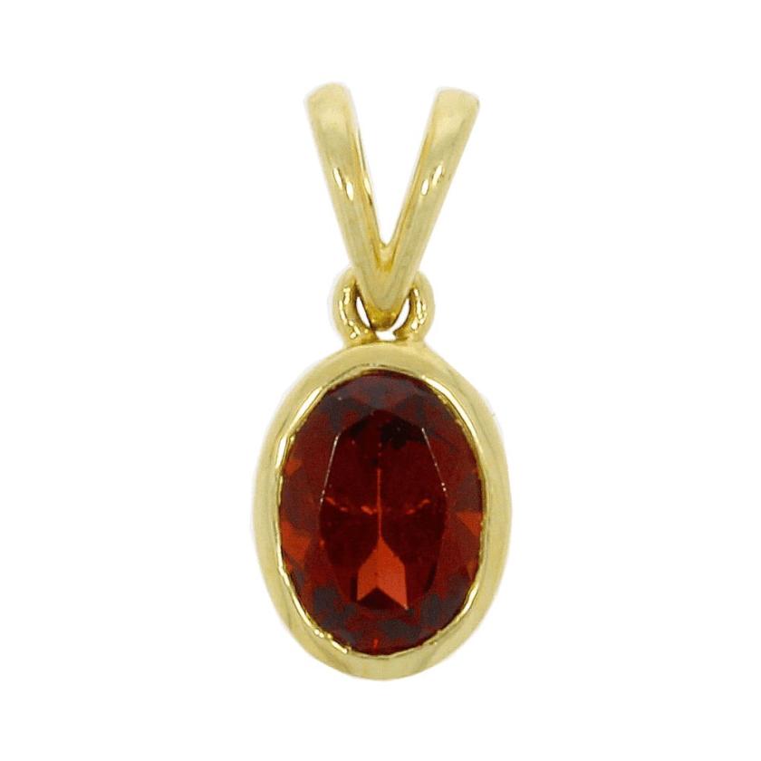 Necklaces & Pendants | Womens 9ct Yellow Gold Oval Garnet Pendant 9ct Yellow Gold Necklaces & Pendants