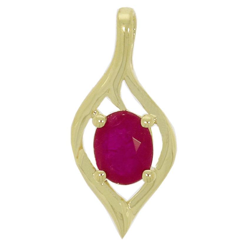 Necklaces & Pendants | Womens 9ct Yellow Gold Oval Ruby Pendant 9ct Yellow Gold Necklaces & Pendants