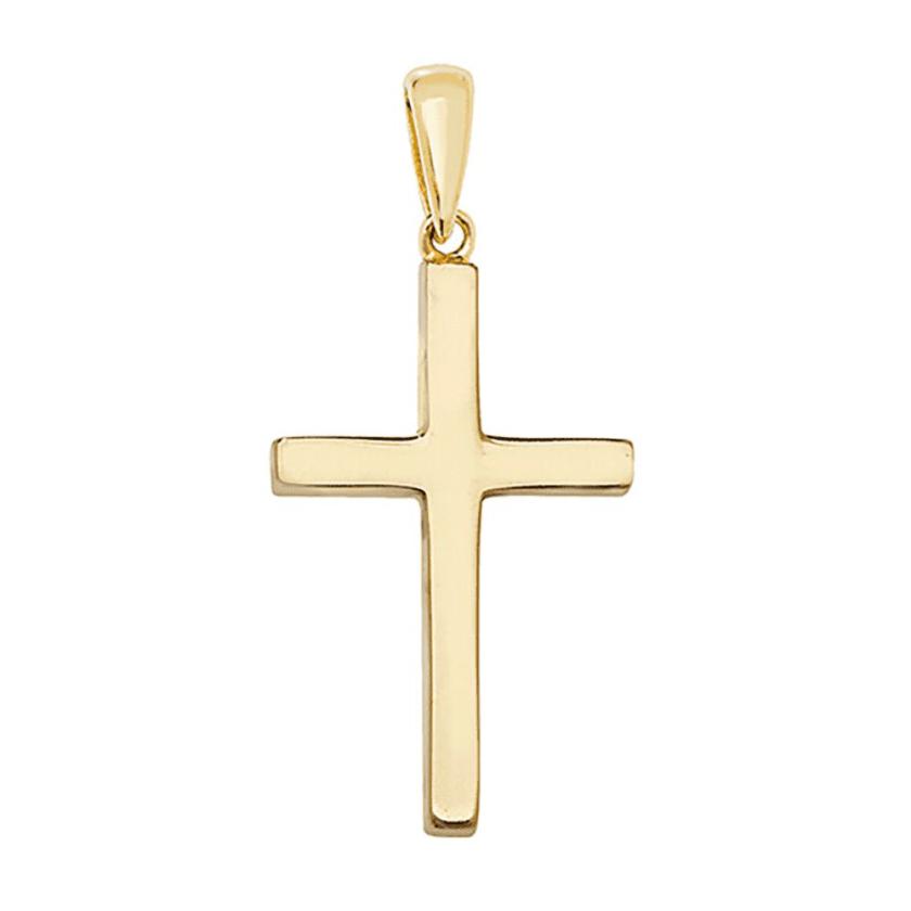 Necklaces & Pendants | Womens 9ct Yellow Gold Plain Solid Cross Pendant 9ct Yellow Gold Necklaces & Pendants