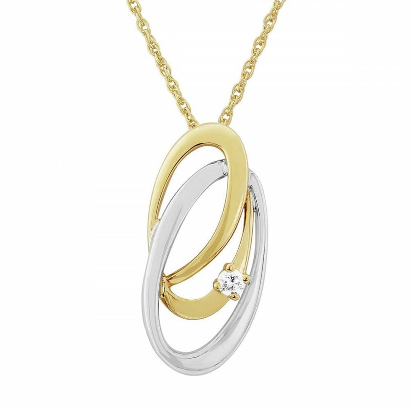 Necklaces & Pendants | Womens 9ct Yellow & White Gold Diamond Cosmos Pendant Necklace 9ct Yellow Gold Necklaces & Pendants