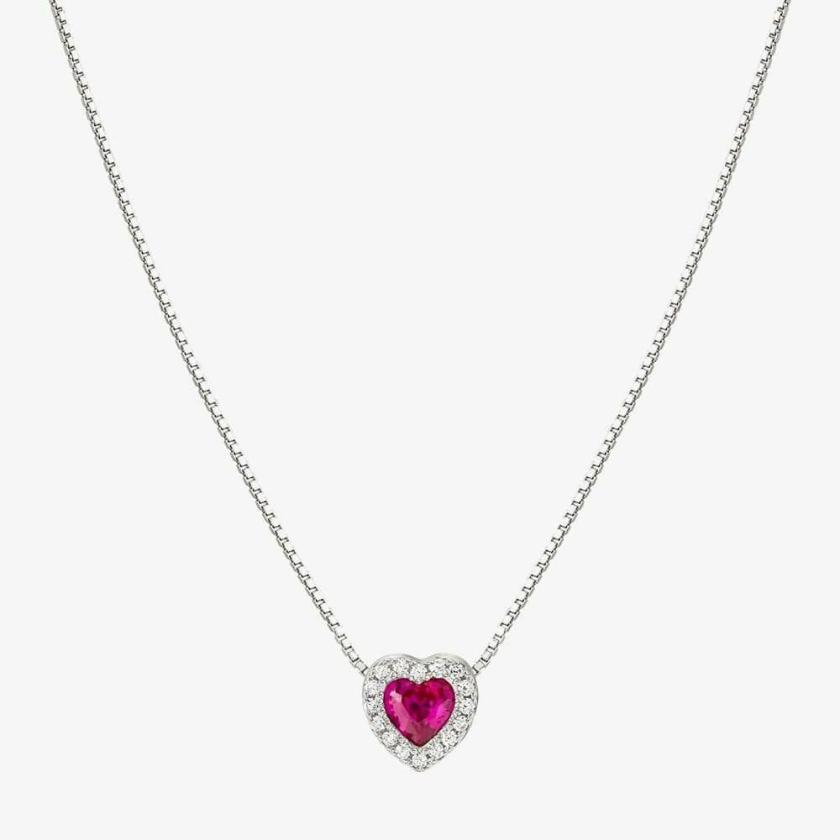 Necklaces & Pendants | Womens ALL MY LOVE Red Stone Heart Necklace Jewellery Type Necklaces & Pendants