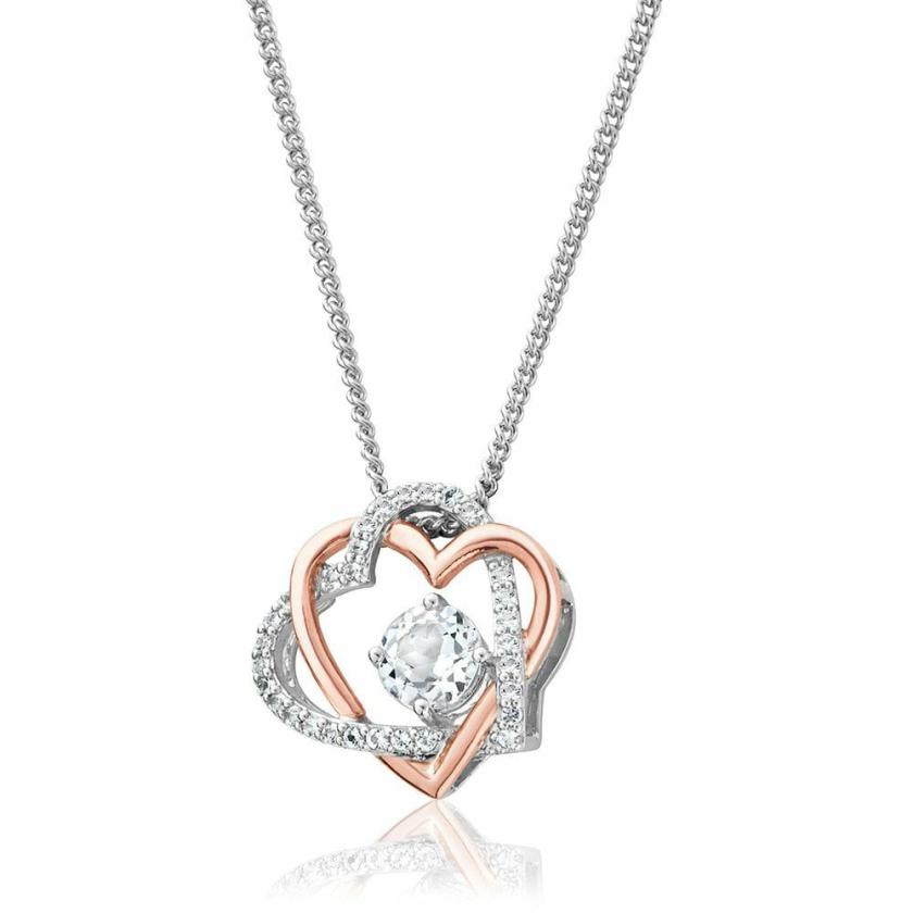 Necklaces & Pendants | Womens Always in my Heart White Topaz Pendant 9ct Rose Gold Necklaces & Pendants