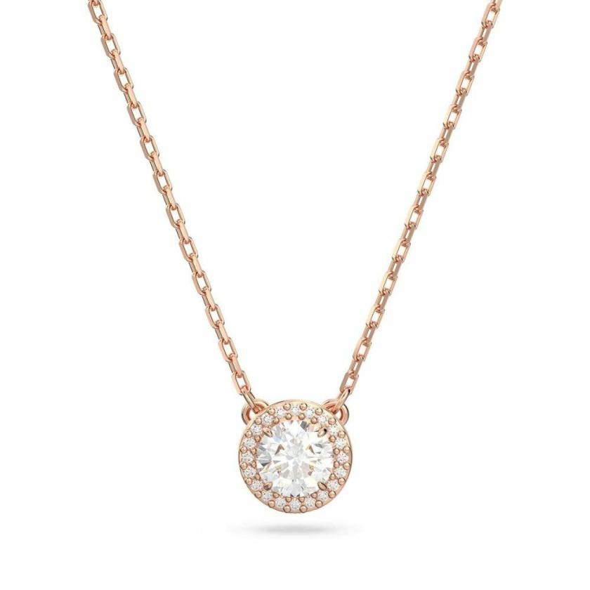 Necklaces & Pendants | Womens Constella Round Cut Rose Gold Toned Necklace Crystal Jewellery Necklaces & Pendants