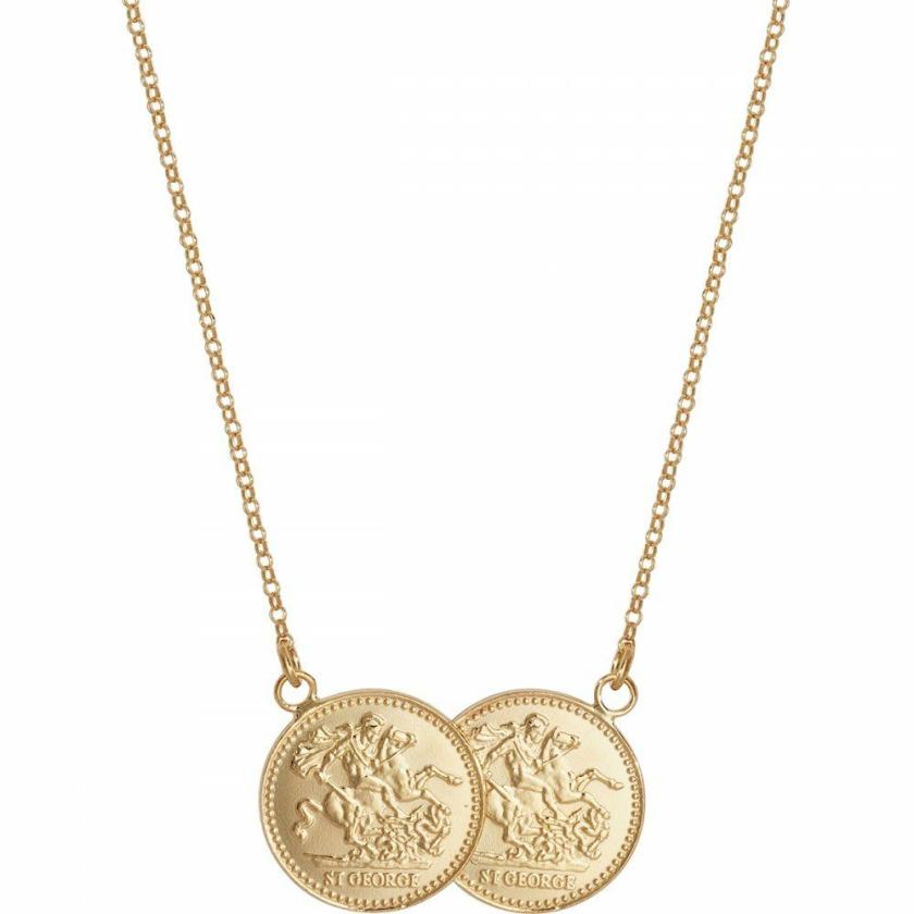 Necklaces & Pendants | Womens Gold Plated Double Sovereign Coin Necklace Jewellery Type Necklaces & Pendants