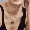 Necklaces & Pendants | Womens Gold Plated White Pearl Necklace Jewellery Type Necklaces & Pendants