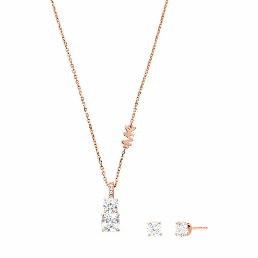 Necklaces & Pendants | Womens Ladies 14K Rose Gold-Plated Sterling Silver Pendant Necklace Set Earrings Earrings