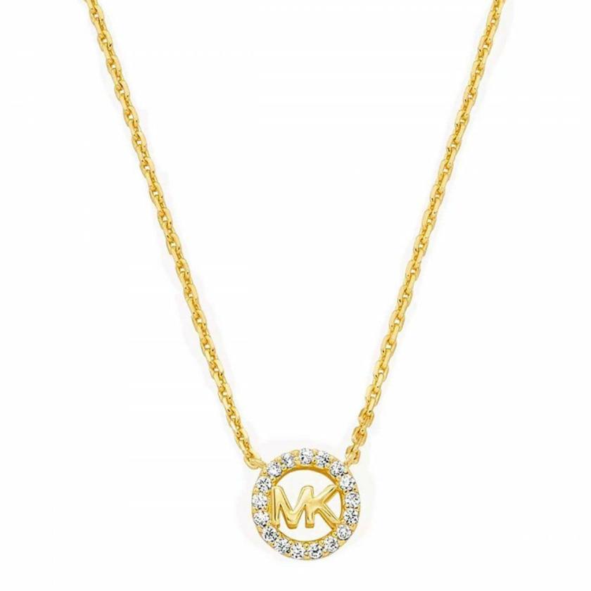 Necklaces & Pendants | Womens Ladies Premium Gold Plated Stone Set MK Necklace Jewellery Type Necklaces & Pendants