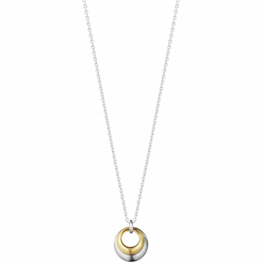 Necklaces & Pendants | Womens Ladies Silver & 18ct Yellow Gold Curve Necklace 18ct Yellow Gold Necklaces & Pendants