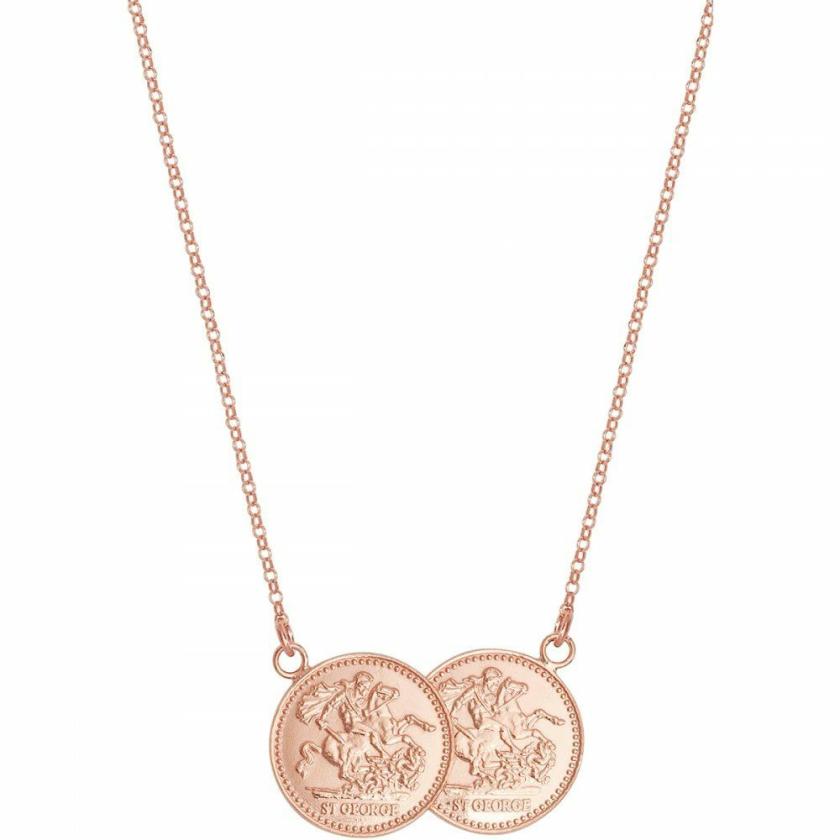 Necklaces & Pendants | Womens Rose Gold Plated Double Sovereign Coin Necklace Jewellery Type Necklaces & Pendants