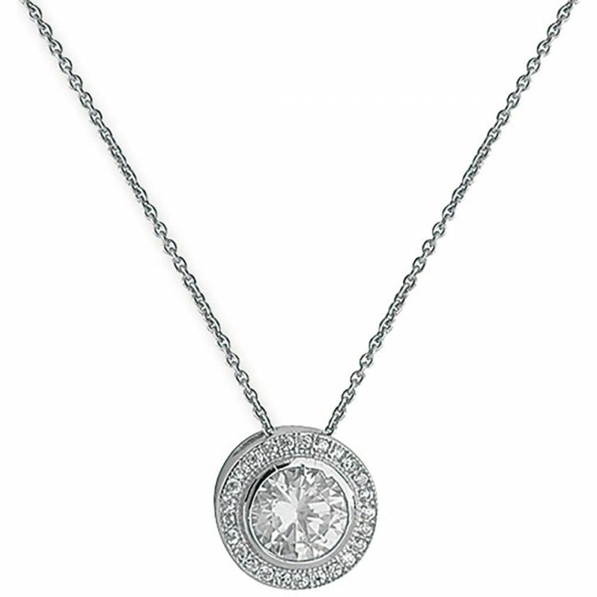 Necklaces & Pendants | Womens Silver Round Stone Set Necklace Jewellery Type Necklaces & Pendants