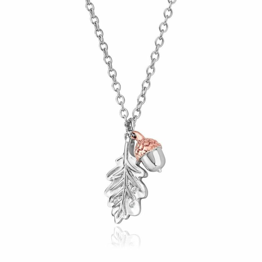 Necklaces & Pendants | Womens Silver Royal Oak Leaf Pendant 9ct Rose Gold Necklaces & Pendants