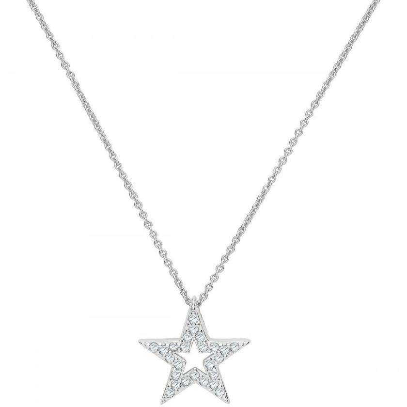 Necklaces & Pendants | Womens Silver Stone Set Open Star Necklace Jewellery Type Necklaces & Pendants