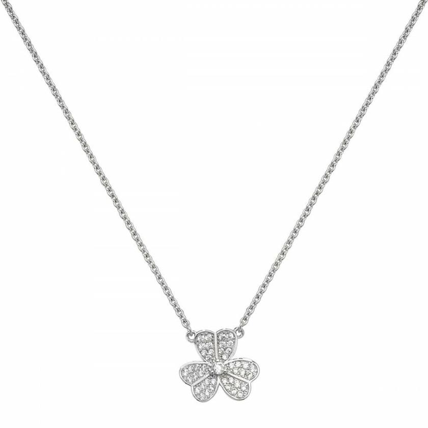 Necklaces & Pendants | Womens Silver Stone Set Shamrock Necklace Jewellery Type Necklaces & Pendants