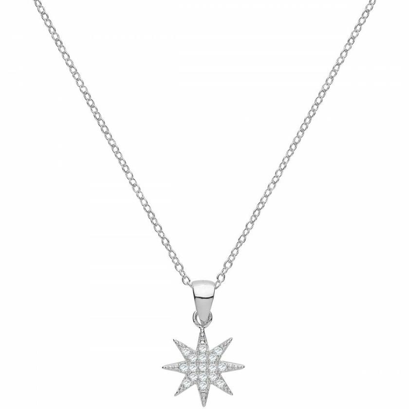 Necklaces & Pendants | Womens Silver Stone Set Star Necklace Jewellery Type Necklaces & Pendants