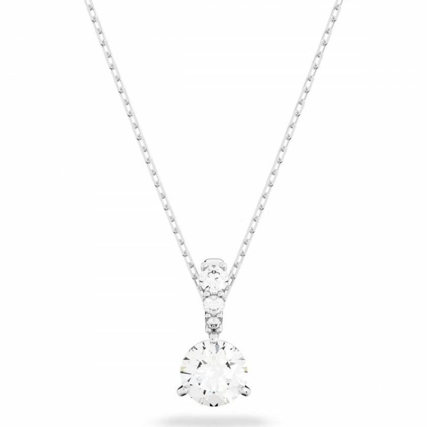 Necklaces & Pendants | Womens Solitaire Round Cut Rhodium Plated Necklace Jewellery Type Necklaces & Pendants