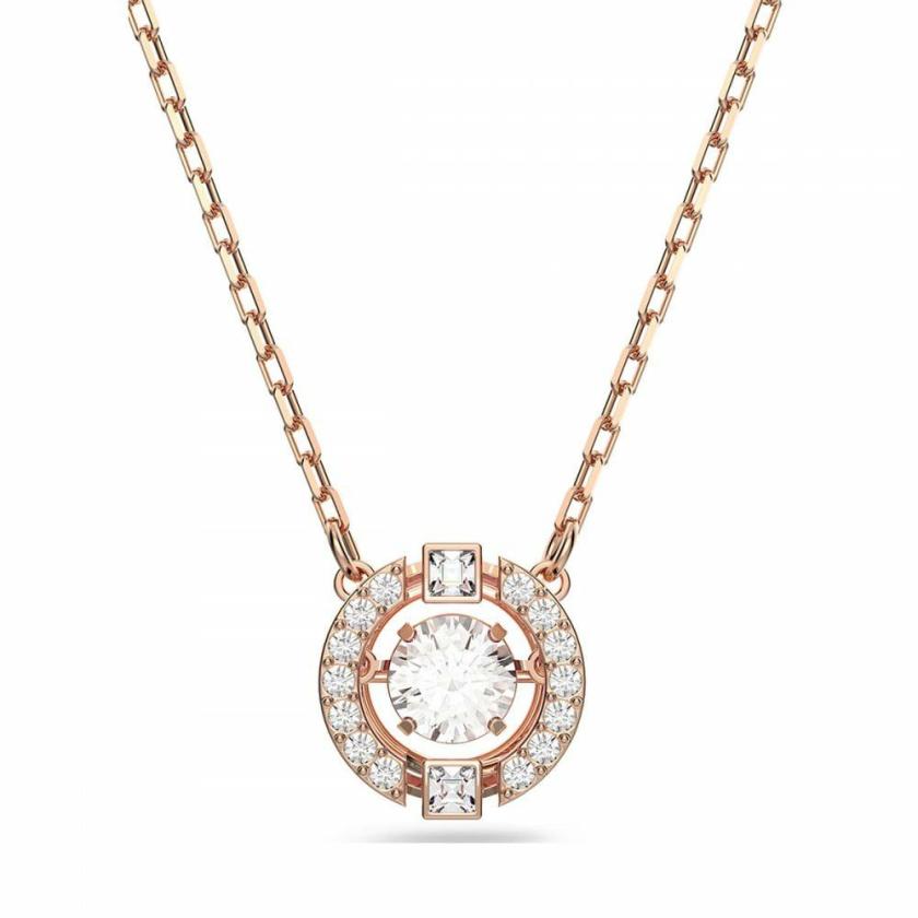 Necklaces & Pendants | Womens Sparkling Dance Round Cut Stone Set Rose Gold Toned Necklace Jewellery Type Necklaces & Pendants