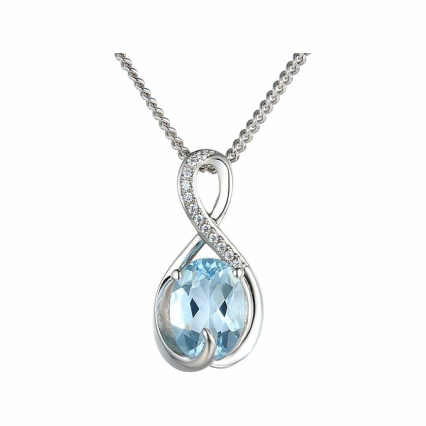 Necklaces & Pendants | Womens Sterling Silver Reverso Aqua Necklace Aquamarine Jewellery Necklaces & Pendants