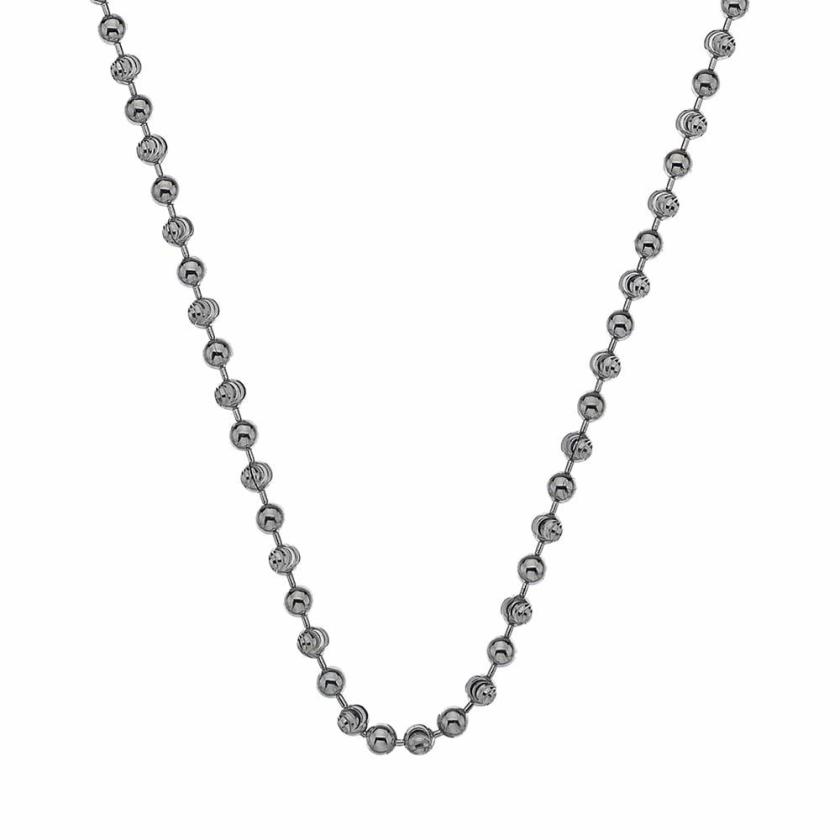 Necklaces & Pendants | Womens Emozioni 18" Sterling Silver Beaded Chain Jewellery Type Necklaces & Pendants