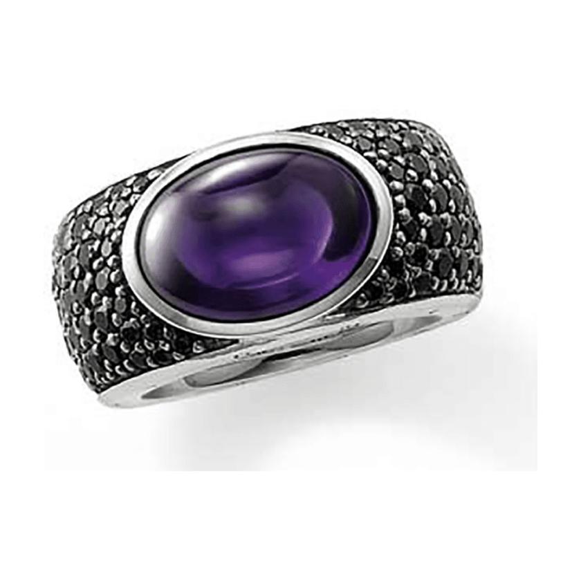 Rings | Black and Purple Oval Stone Ring Jewellery Type Rings