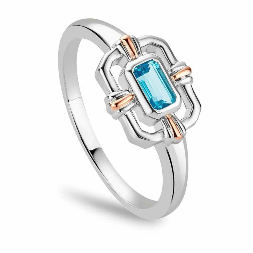 Rings | Enchanted Gateways Silver & Blue Topaz Ring 9ct Rose Gold Rings