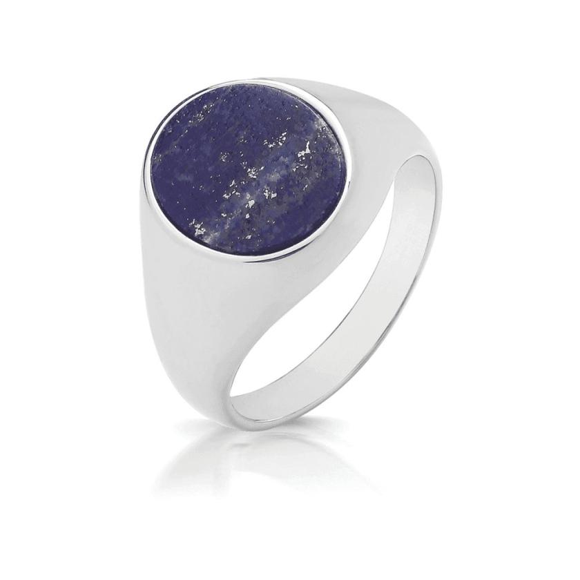 Rings | Large Triple Plated Oval Lapis Signet Ring Jewellery Type Rings