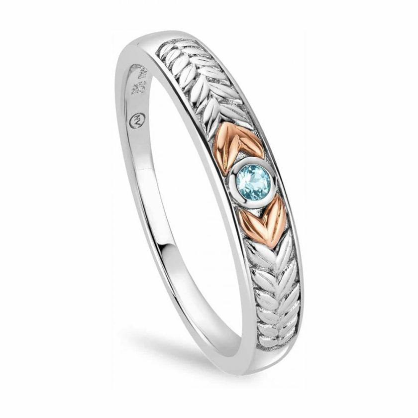 Rings | Lilibet Silver & Blue Topaz Slim Channel Ring 9ct Rose Gold Rings