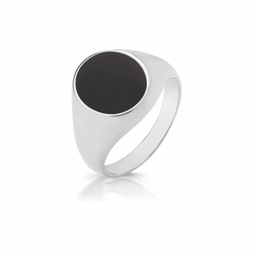 Rings | Medium Triple Plated Oval Black Onyx Signet Ring Jewellery Type Rings