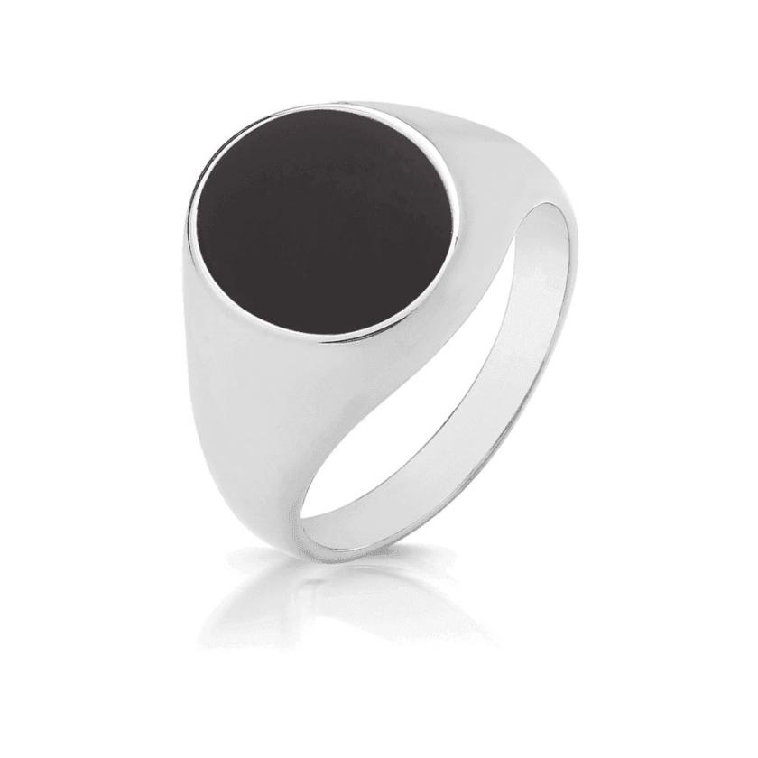 Rings | Mens Large Triple Plated Oval Black Onyx Signet Ring Jewellery Type Mens