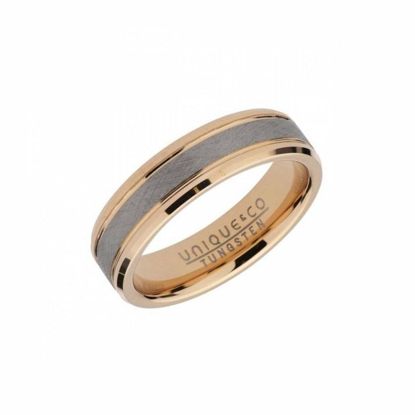 Rings | Mens Rose Gold Plated Brushed Tungsten Carbide Band Ring Jewellery Type Mens